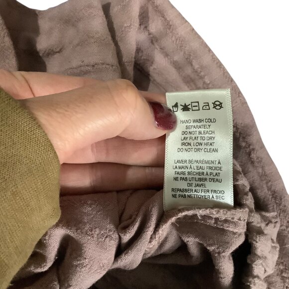 Anthro Saturday Sunday Mauve Linen Blend Jogger Pants Elastic Waist Women XS - Picture 7 of 9